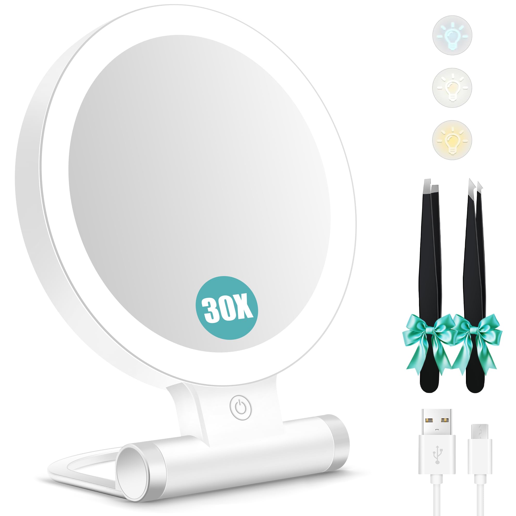 B Beauty Planet Magnifying Mirror with Light 30X, Double-Sided 1X/30X Magnifying - B Beauty Planet Official Product View 10