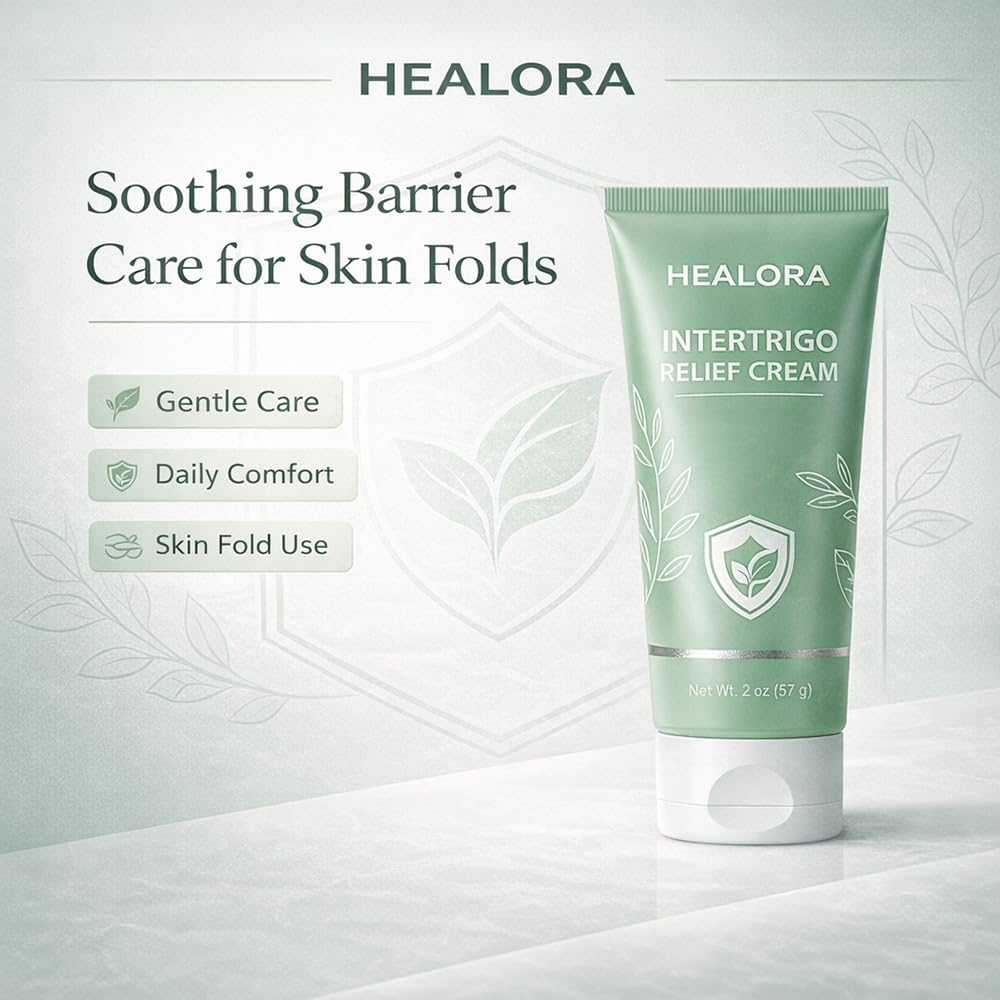 Hlonns Healora Intertrigo Cream skin moisturizer for chafing and skin fold relief in a 2oz tube