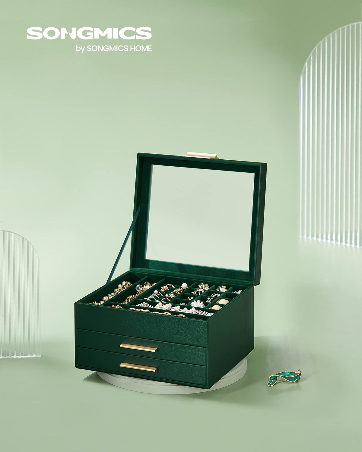 SONGMICS Jewelry Box Organizer 3 Layer Storage with 2 - SONGMICS Official Imagery - 5