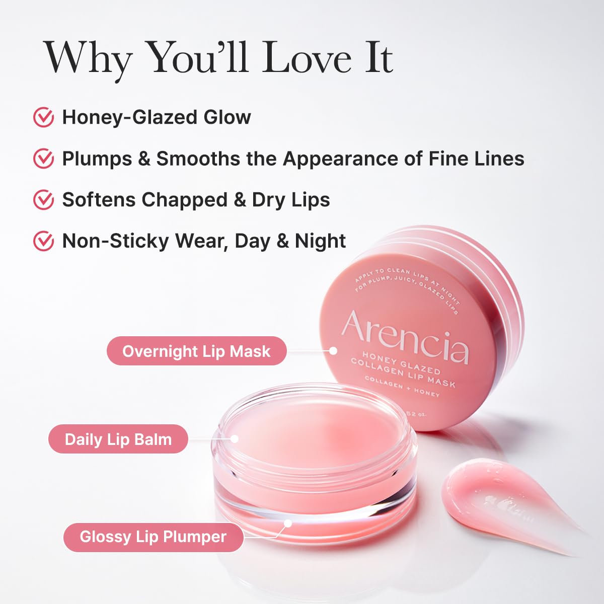 Arencia Honey Glazed Collagen Lip Mask Overnight Lip - ARENCIA Official Imagery - 4
