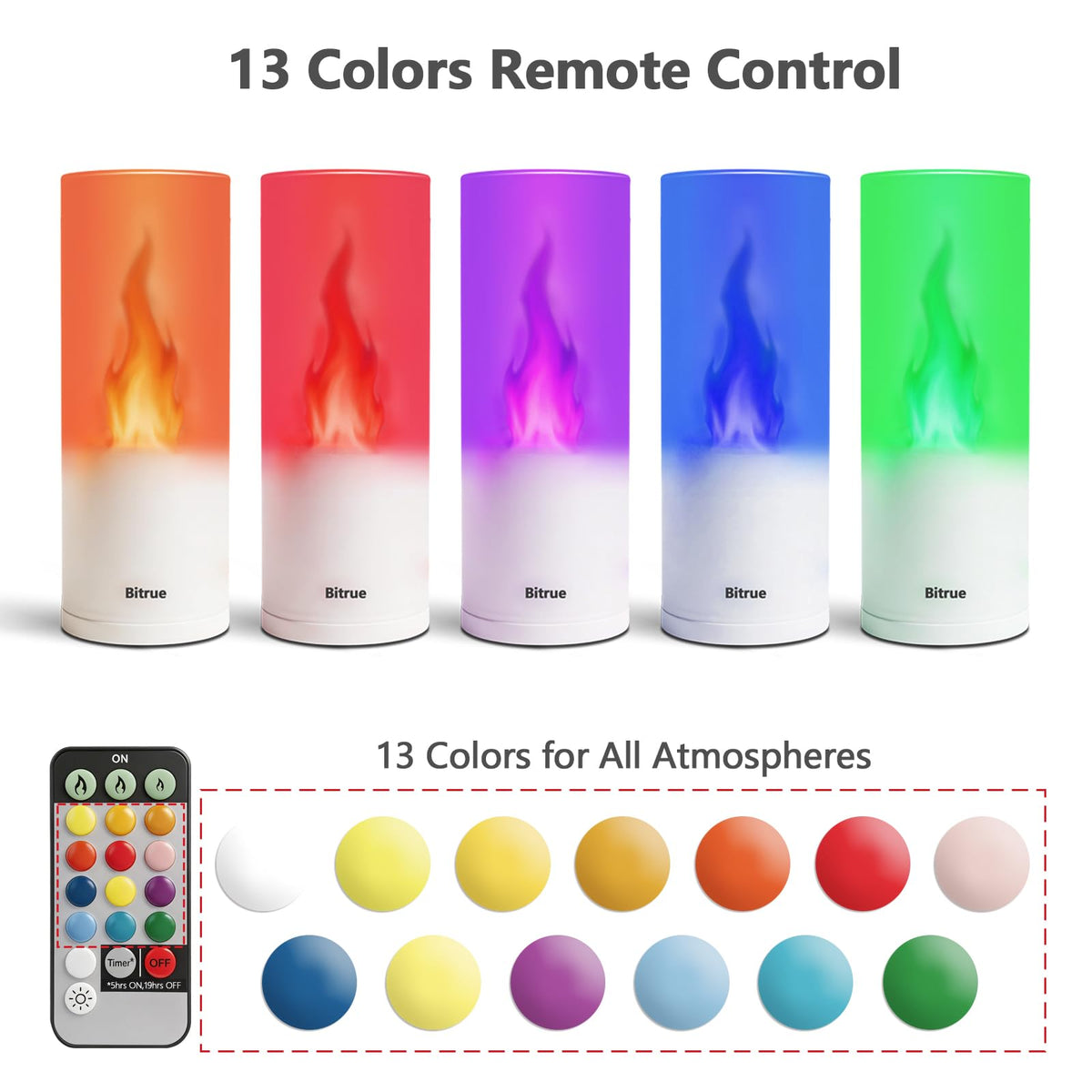 2nd Gen Flameless Candles 13 Colors Remote Timer - Bitrue Official Imagery - 3