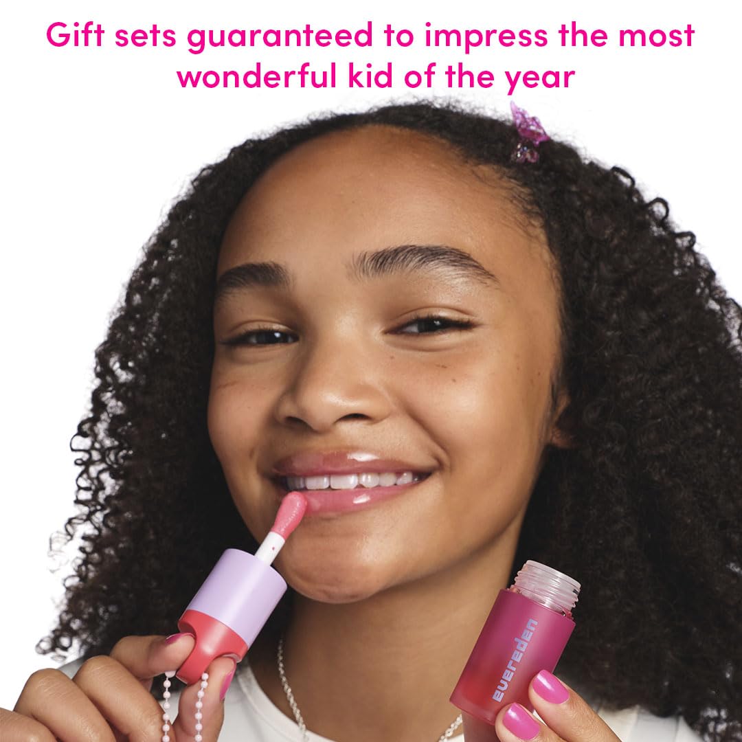 Evereden Kids Tinted Lip Oil 2 Pack Gift Box Non Sticky - Evereden Official Imagery - 3