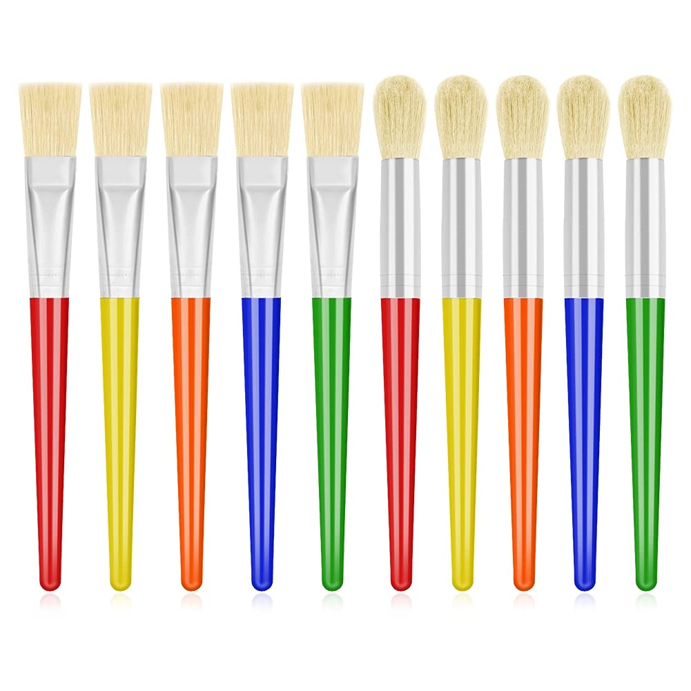 10Pcs Paint Brushes for Kids, Anezus Kids Paint Brushes Toddler - Product Imagery