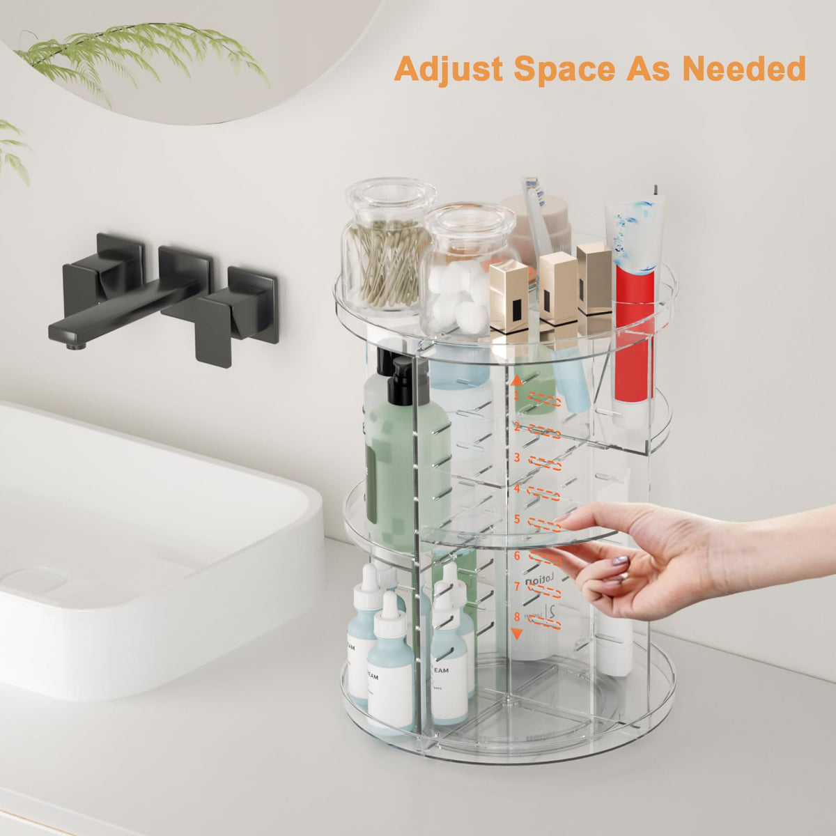 Rotating Makeup Organizer DIY 8 Adjustable Layers Spinning - Jiavarry Official Imagery - 3
