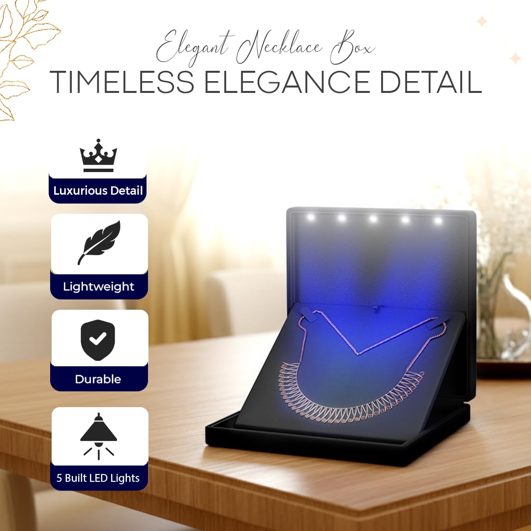 Elegant LED Light Necklace Box Luxury Gift Holder for - YJCBOX Official Imagery - 6
