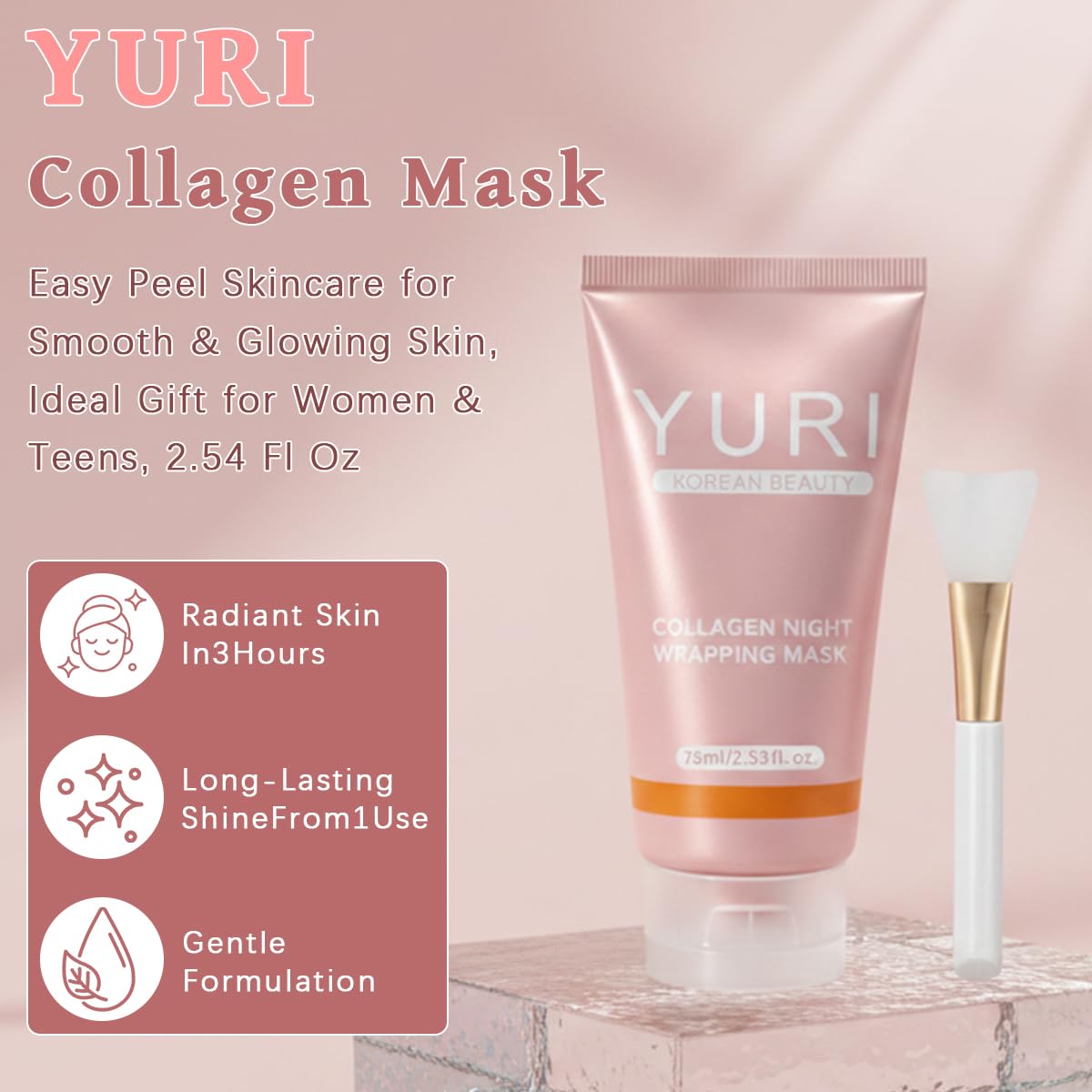 YURI Collagen Mask, Collagen Night Wrapping Mask 1PCS, Peel Off - IYUWE