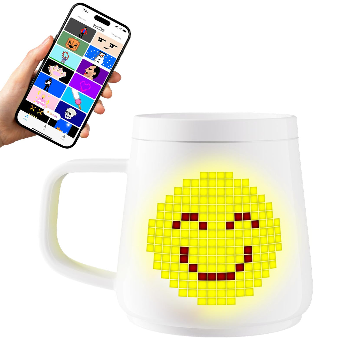 PixelMug P1 AI Enhanced Smart Mug with Pixel Display - Namfar Official Imagery - 8