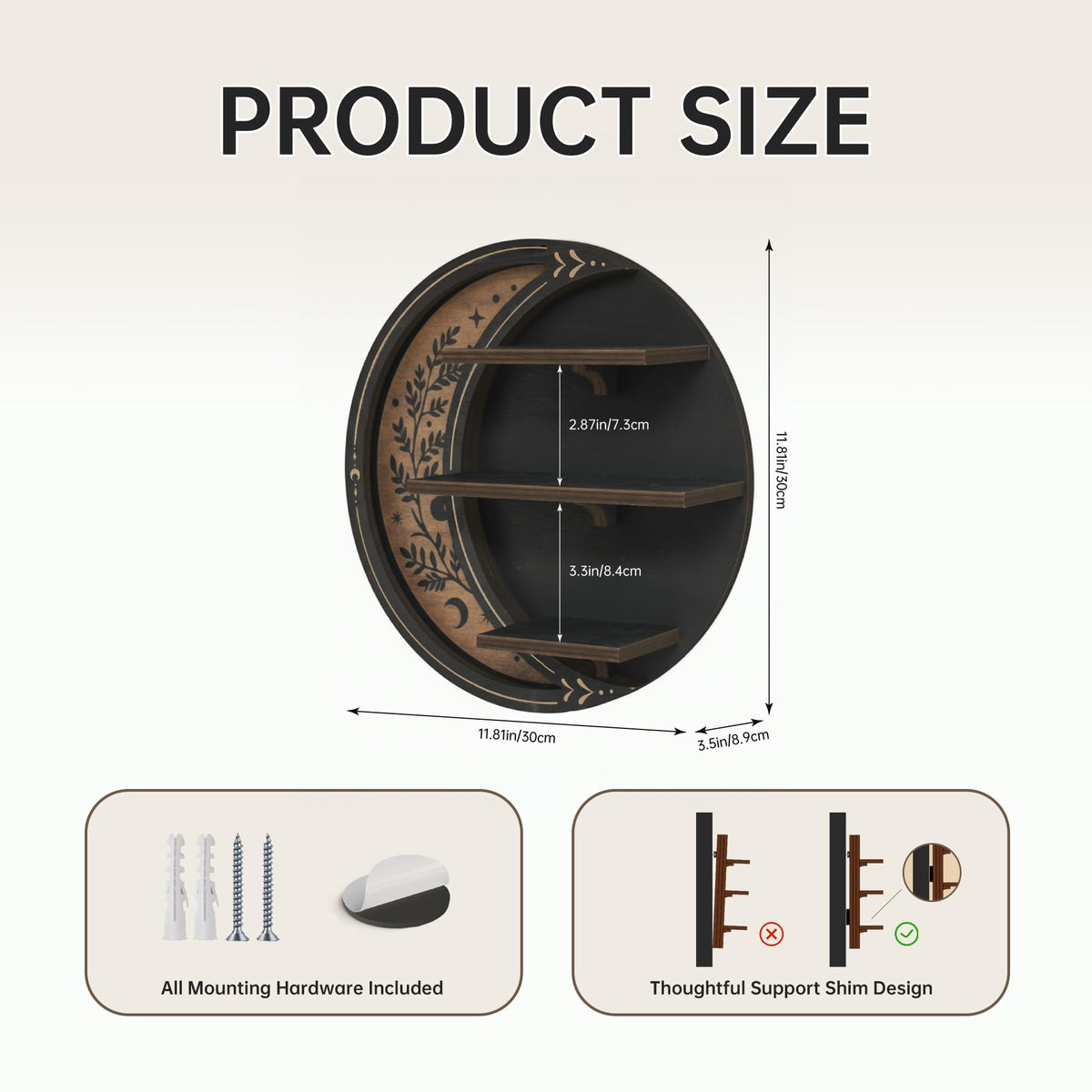 Wall Shelves for Bedroom Moon Shelf with LED Light Whimsical - FNYDOX Official Imagery - 3