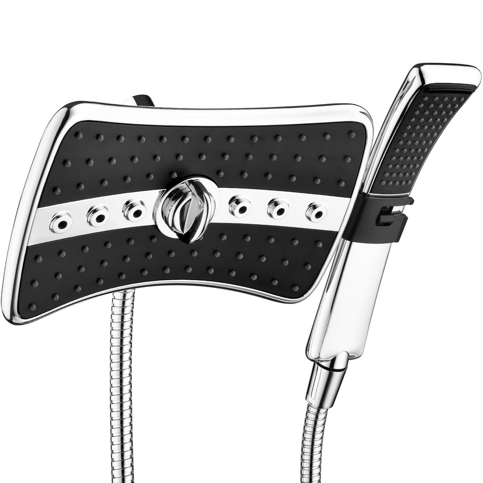 BRIGHT SHOWERS High Pressure Dual Shower Head Combo, Handheld - Product Imagery