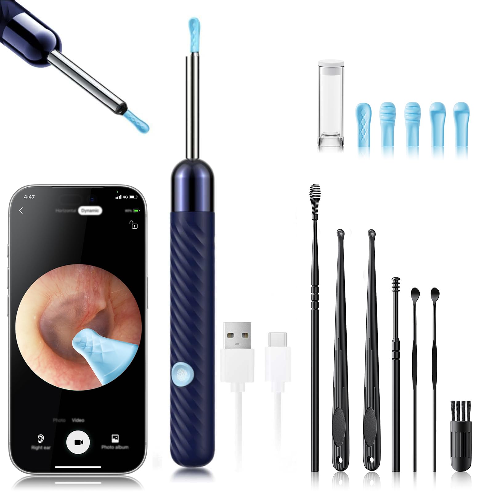 LEIPUT Ear Wax Removal - Earwax Remover Tool with 7 Pcs Ear Set - by LEIPUT - Angle View 2