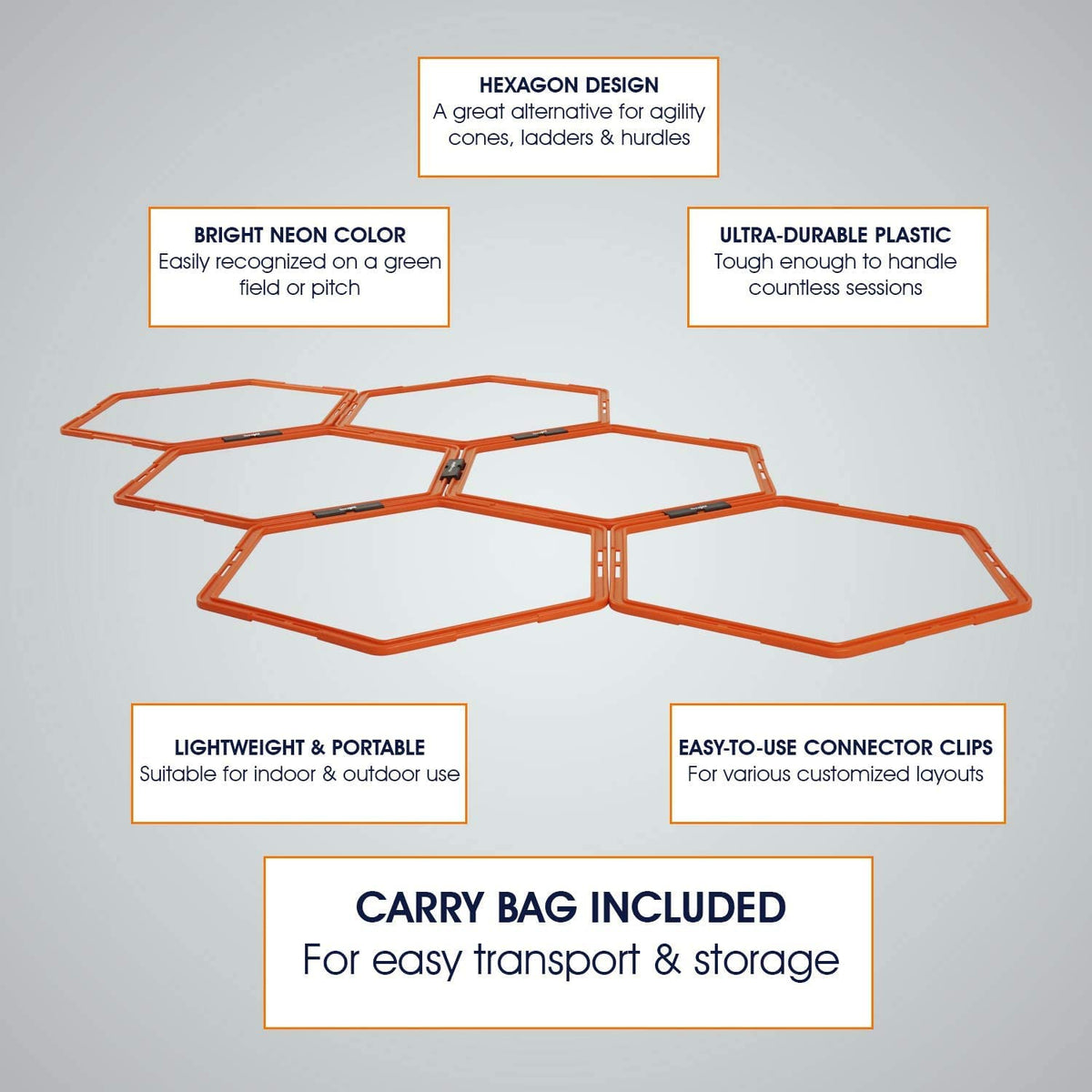 Yes4All Hex Agility Rings Speed Rings with Carrying Bag - Premium Selection Official Imagery - 8