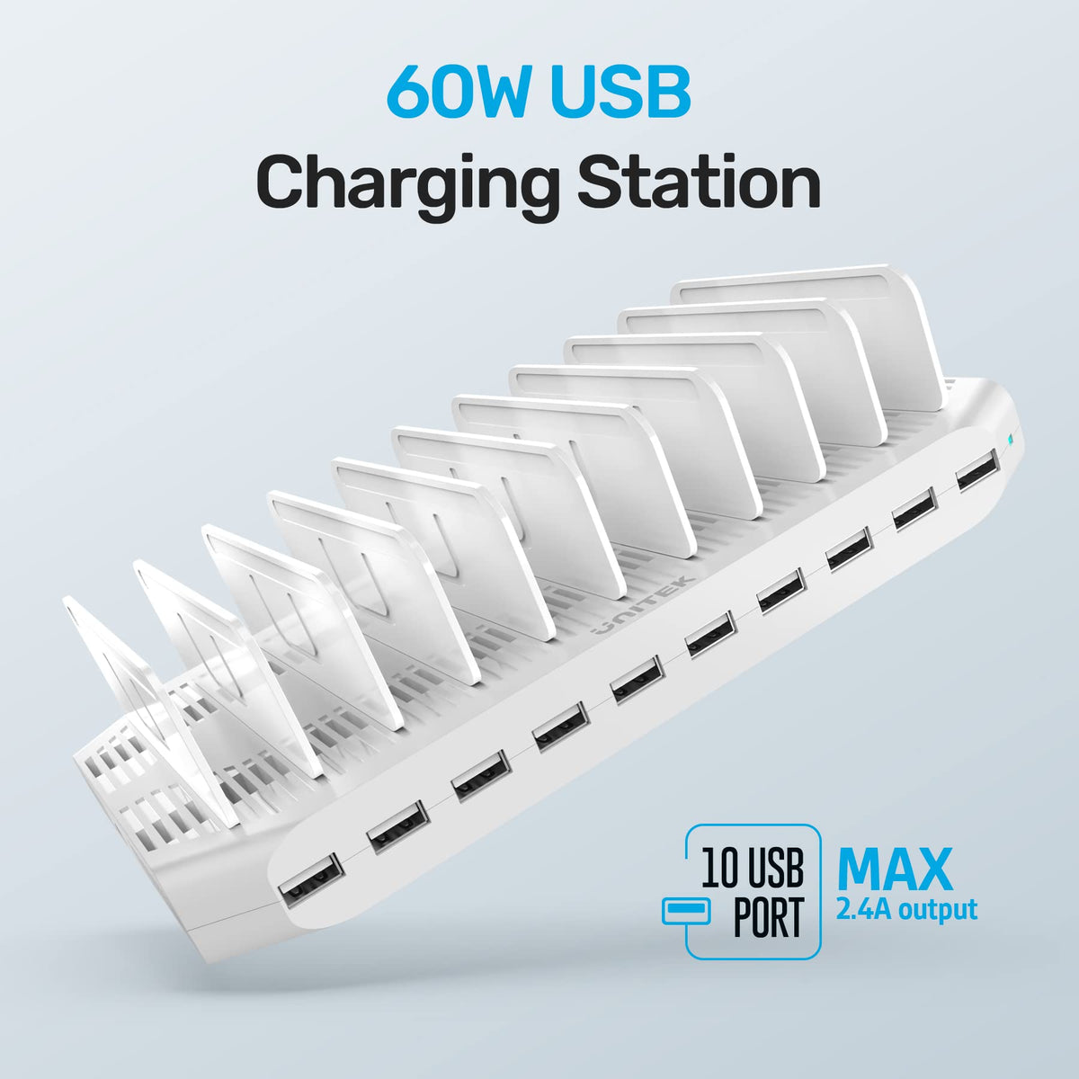 Unitek 10 Port Charging Station USB Charger Organizer for - Unitek Official Imagery - 3