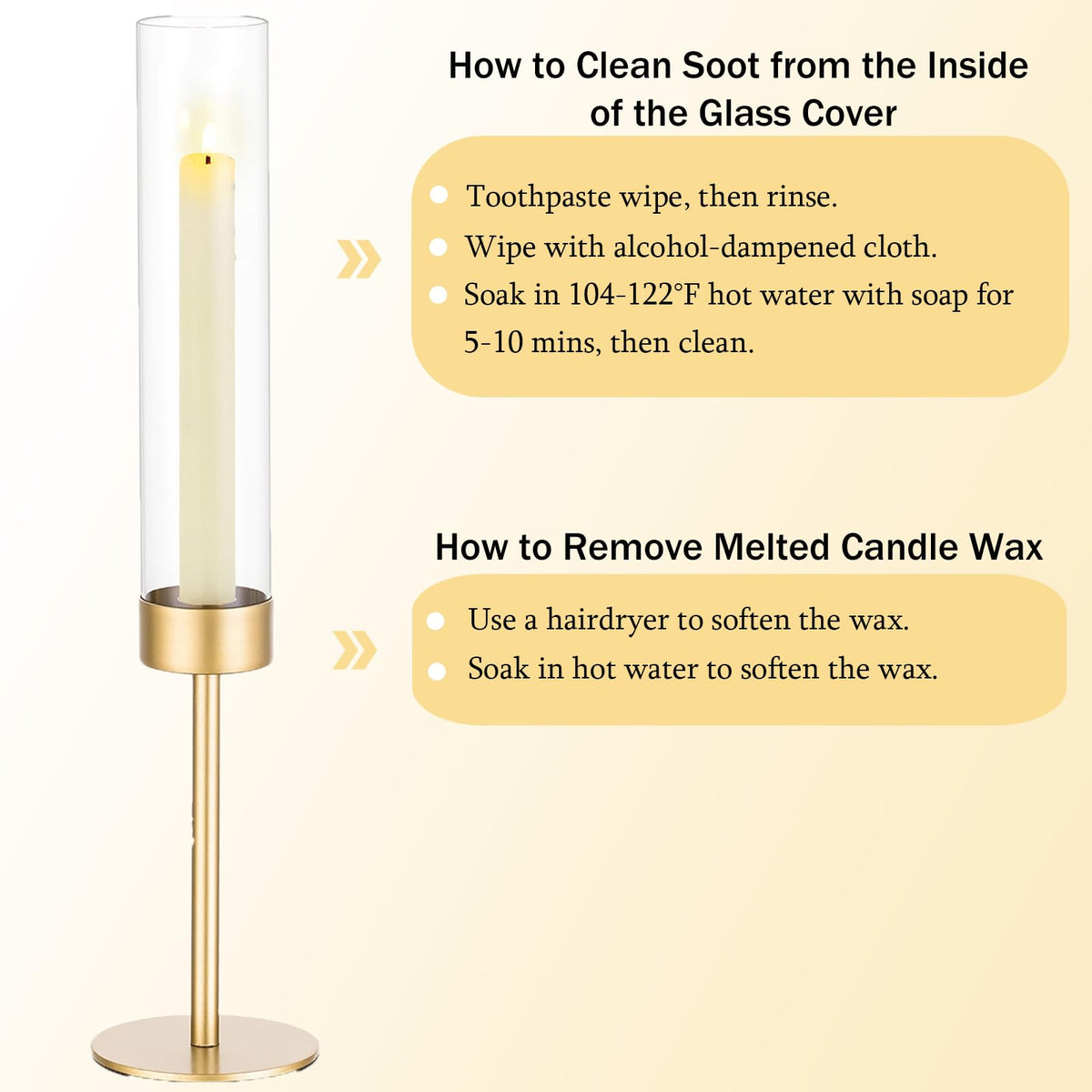 Romadedi Glass Hurricane Candle Holders for Candlestick Gold - Romadedi Official Imagery - 7