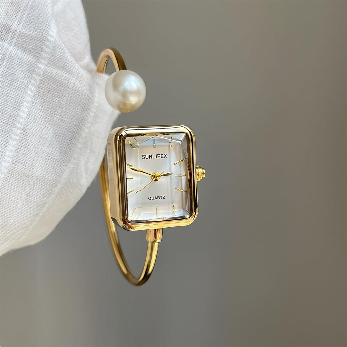 Gosasa Pearl Bangle Watch for Women Gold Bracelet Watch with - Gosasa Official Imagery - 7
