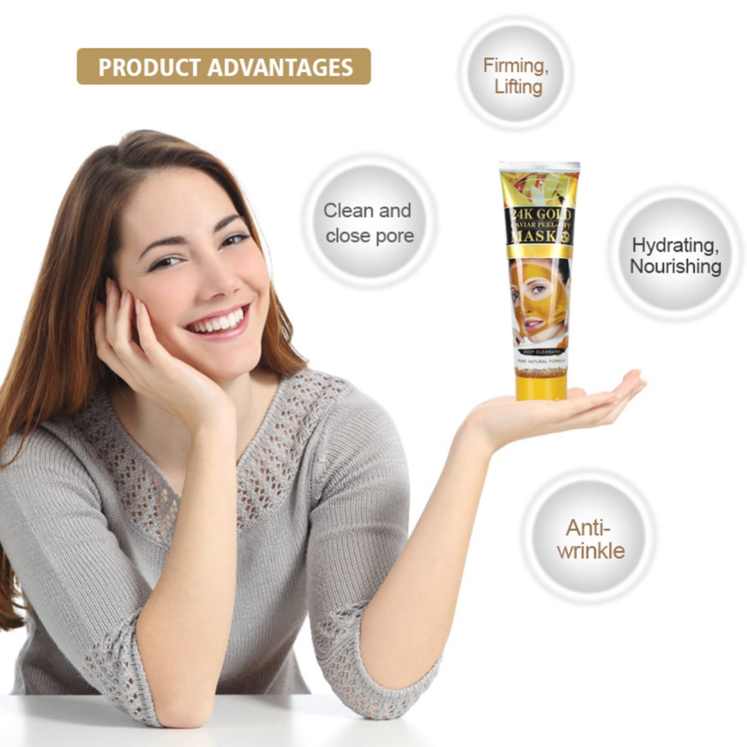AICHUN BEAUTY Peel-Off Facial Mask (24K GOLD CAVIAR PEEL-OFF - AICHUN BEAUTY