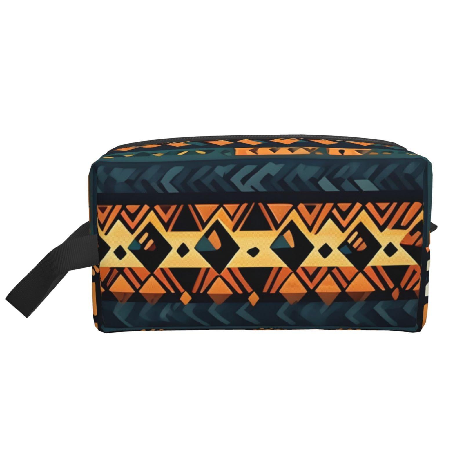 SXZVVBN African Tribal Ethnic Texture Large Capacity Travel Toiletry Bag Durable Oxford Cloth Makeup Organizer Cosmetic Pouch