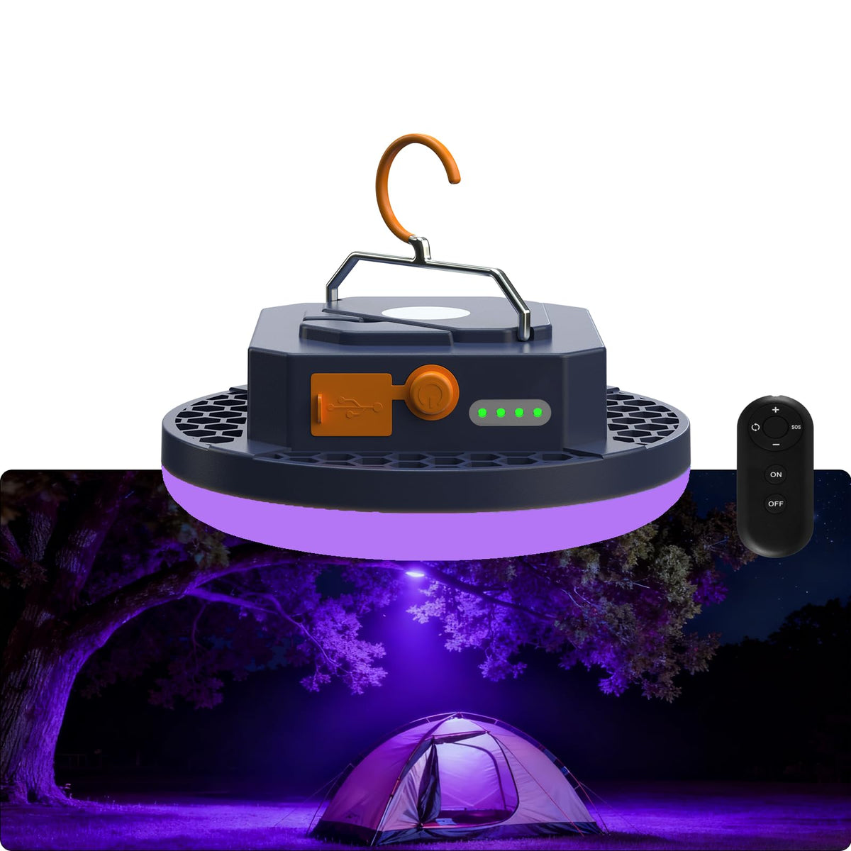 10000mAh Rechargeable 96 LED 395nm UV 6500K Camping Light - iodoo Official Imagery - 8