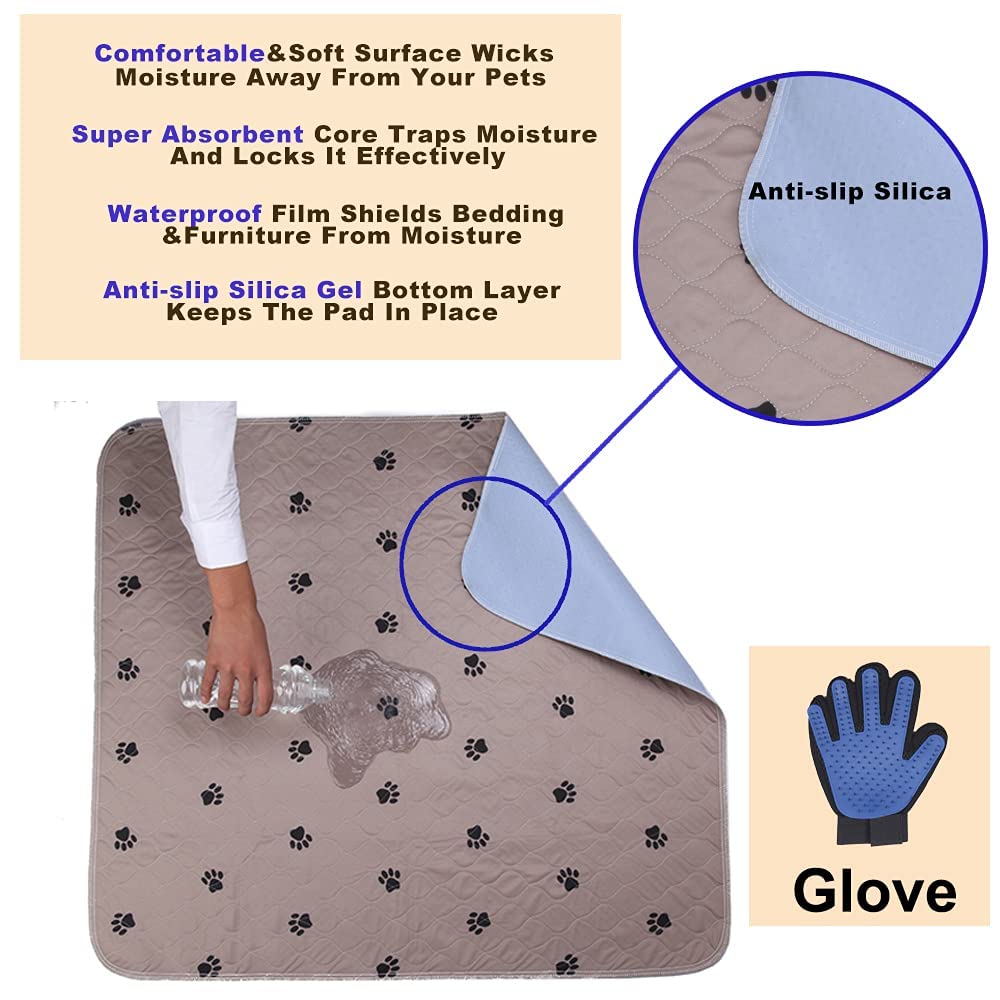 Washable Dog Pee Pads with Puppy Grooming Gloves Puppy Pads - SincoPet Official Imagery - 3