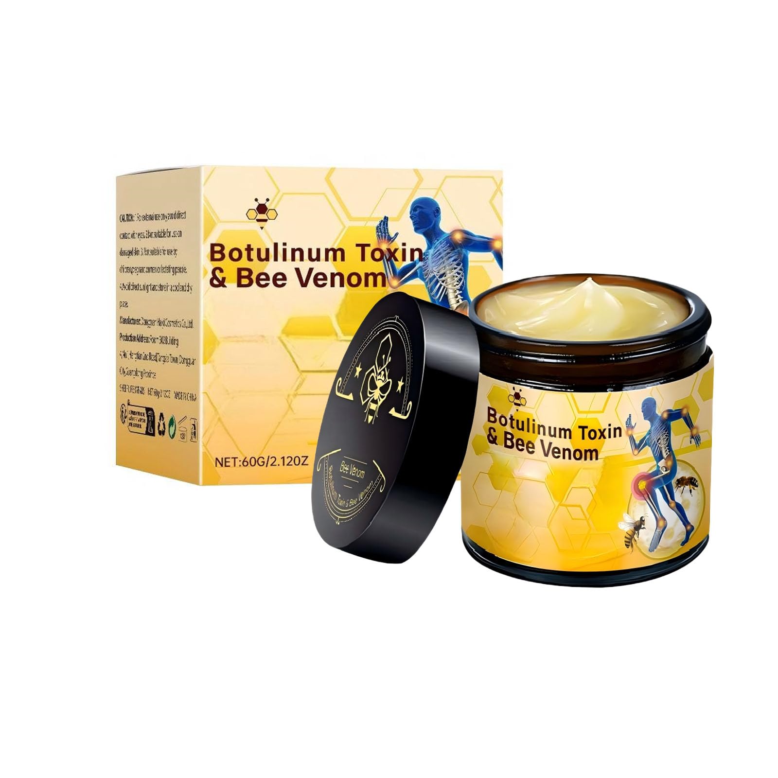 Botulinum Toxin & Bee Venom Bone Healing Cream,Soothing Joint Muscle Rub for Back, Neck, Hands, Feet.