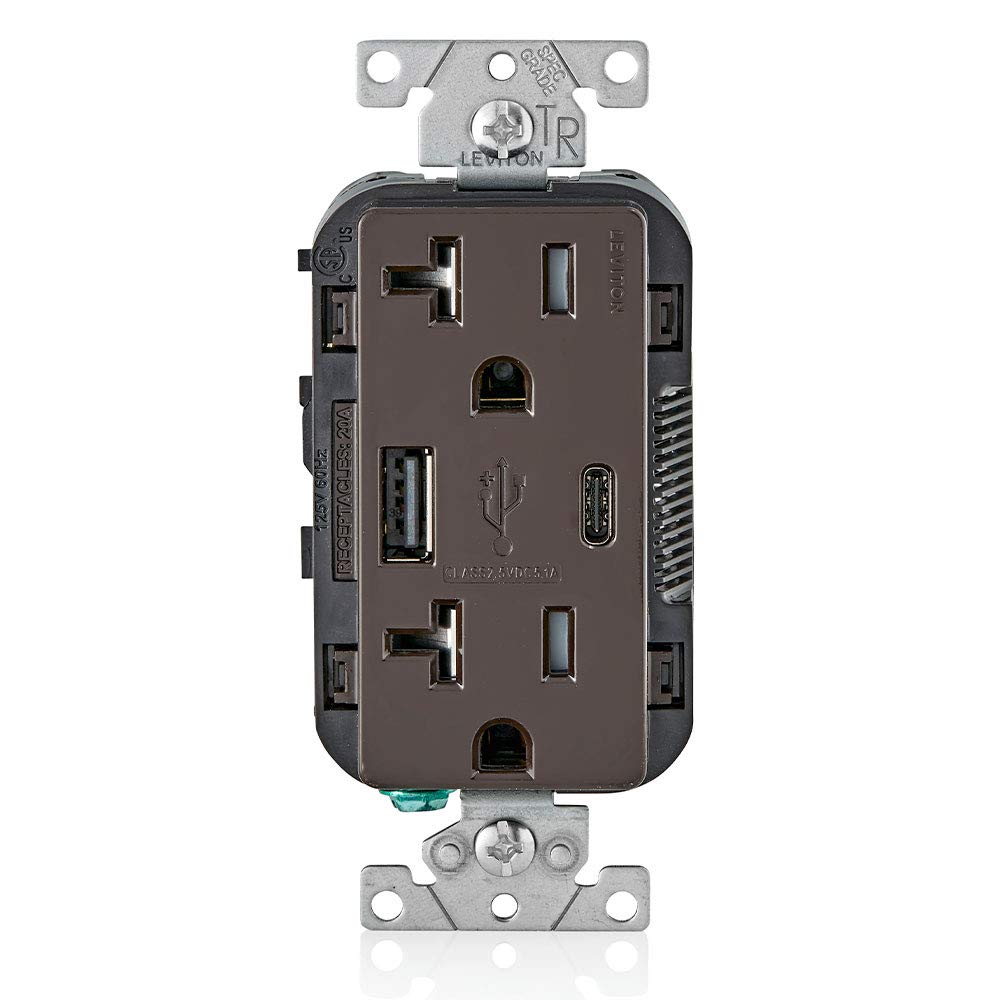 Leviton Type A Type C USB In Wall Charger with 20A Tamper - Leviton Official Imagery - 8