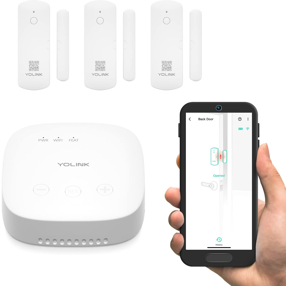 YoLink Door and Window Sensor Kit 3 Pack SpeakerHub - YoLink Official Imagery - 1