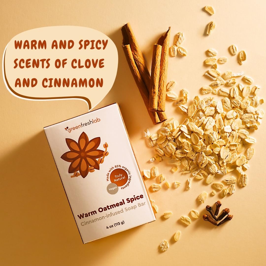 Greenfreshlab Clove & Cinnamon Exfoliating Soap Bar, Moisturazing and Gentle - Greenfreshlab Official Product View 6