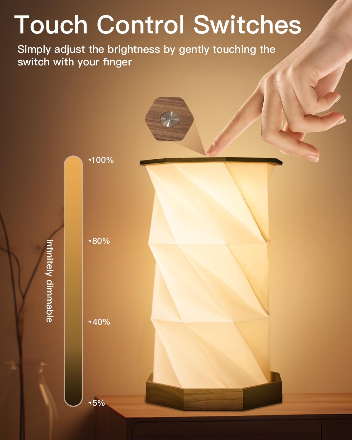 JTT Rechargeable Portable Table Lamp Small Cordless Desk - JTT Official Imagery - 3