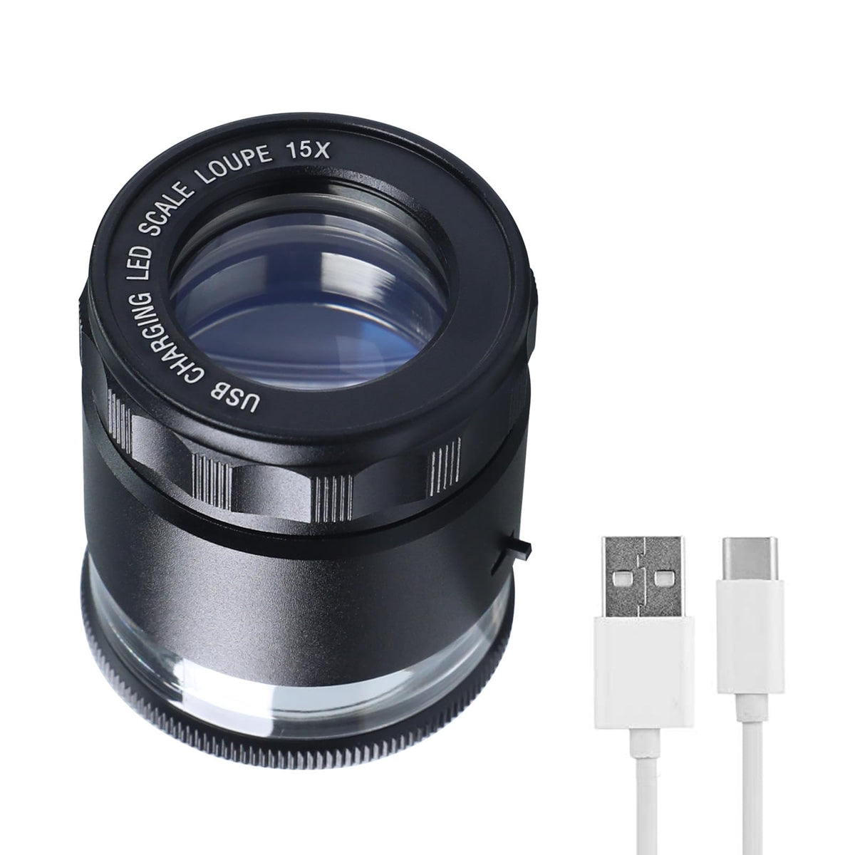 15X Jewelers Loupe with Light USB Rechargeable Metal Loupe - Landtek Official Imagery - 1
