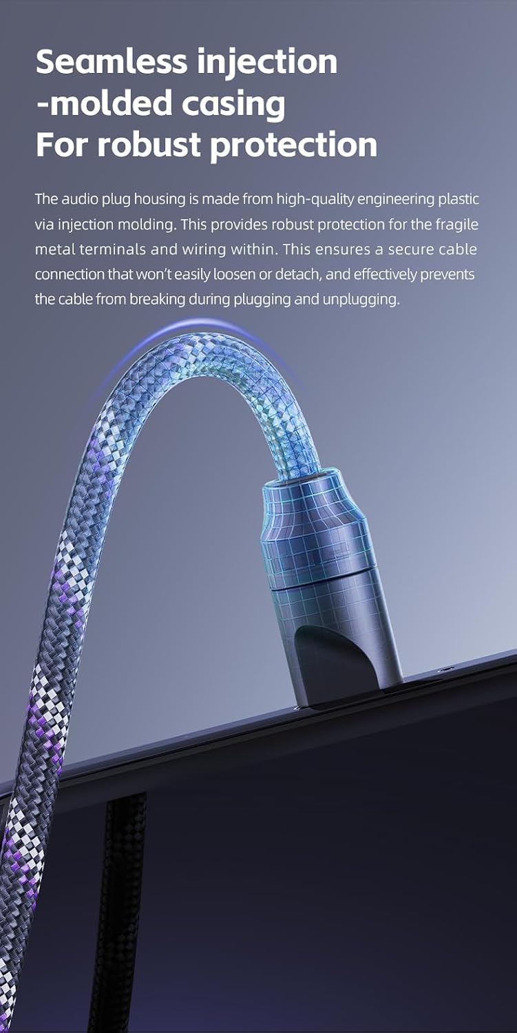 FiiO Trust Series USB-C to USB-C OTG Digital Audio Cable, Silver- by FiiO - Angle View 4