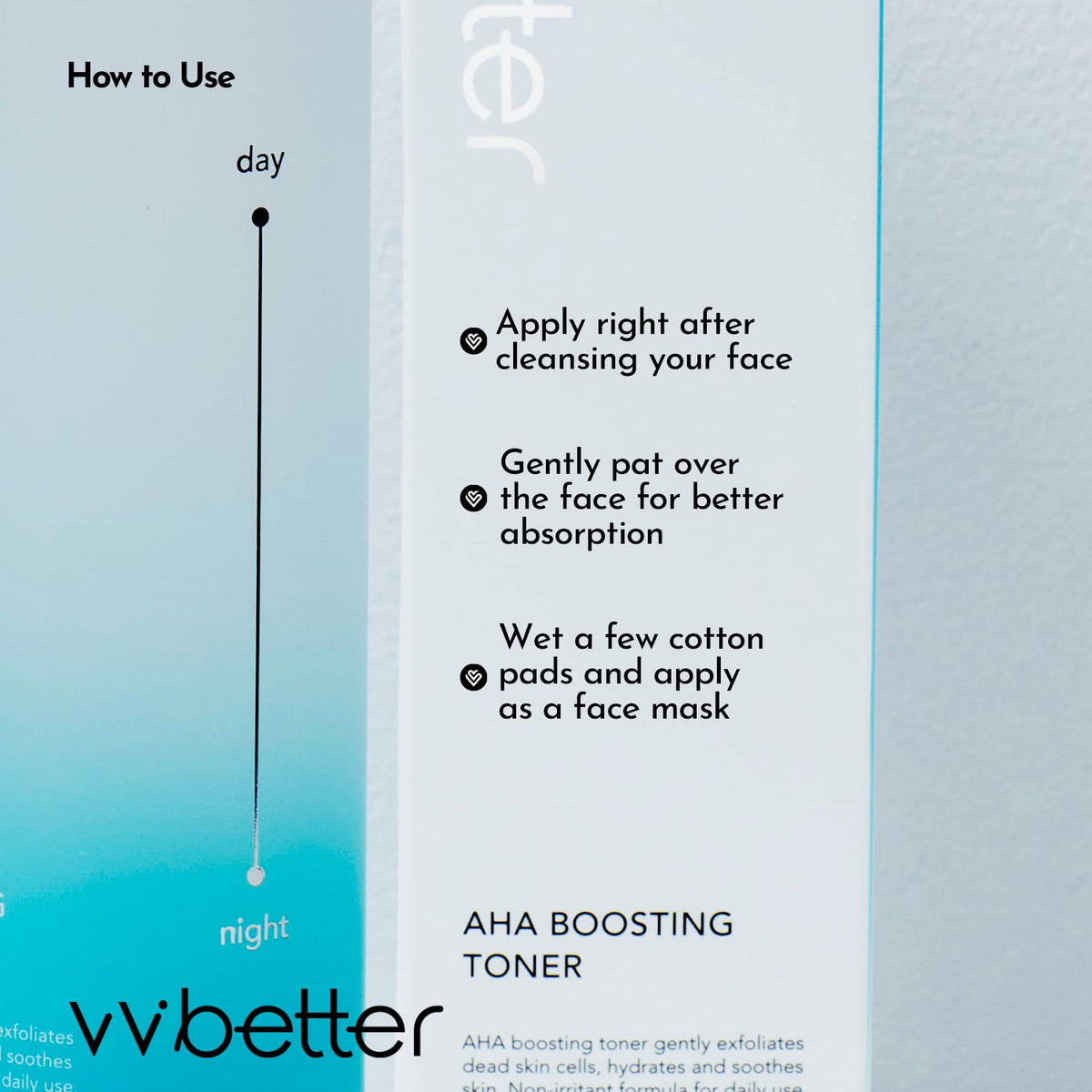 AHA BHA Toner for Face Alcohol Free Korean Exfoliating Toner - VVBETTER Official Imagery - 7