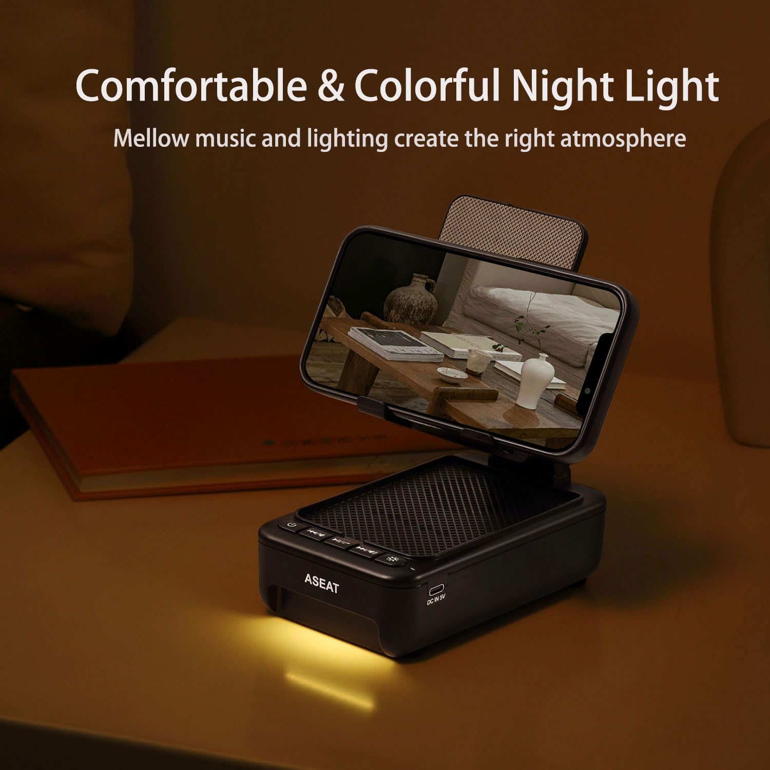 ASEAT Gifts for Men Him, Cell Phone Stand with Bluetooth Speaker& by ASEAT - Angle View 4