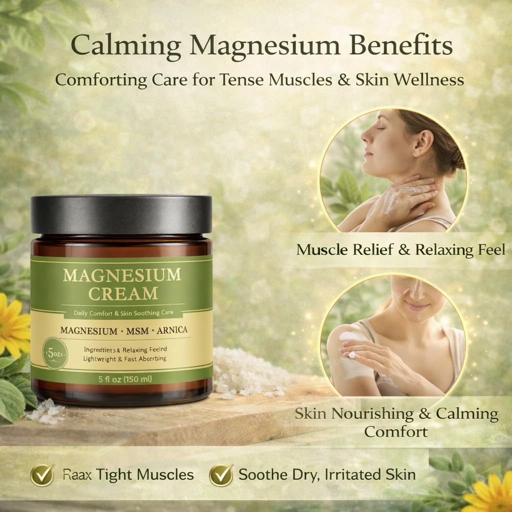 PLYNXE Magnesium Cream for Sleep & Muscle Relief 5oz