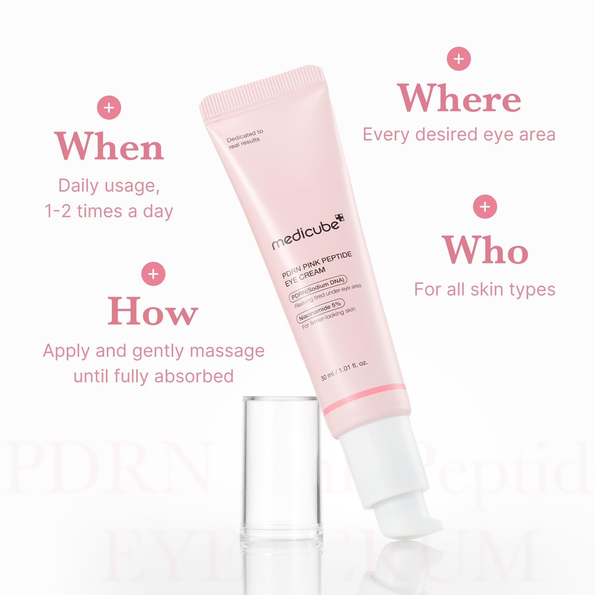 medicube Eye Serum with Salmon DNA PDRN Pink Peptides - medicube Official Product Imagery - 7