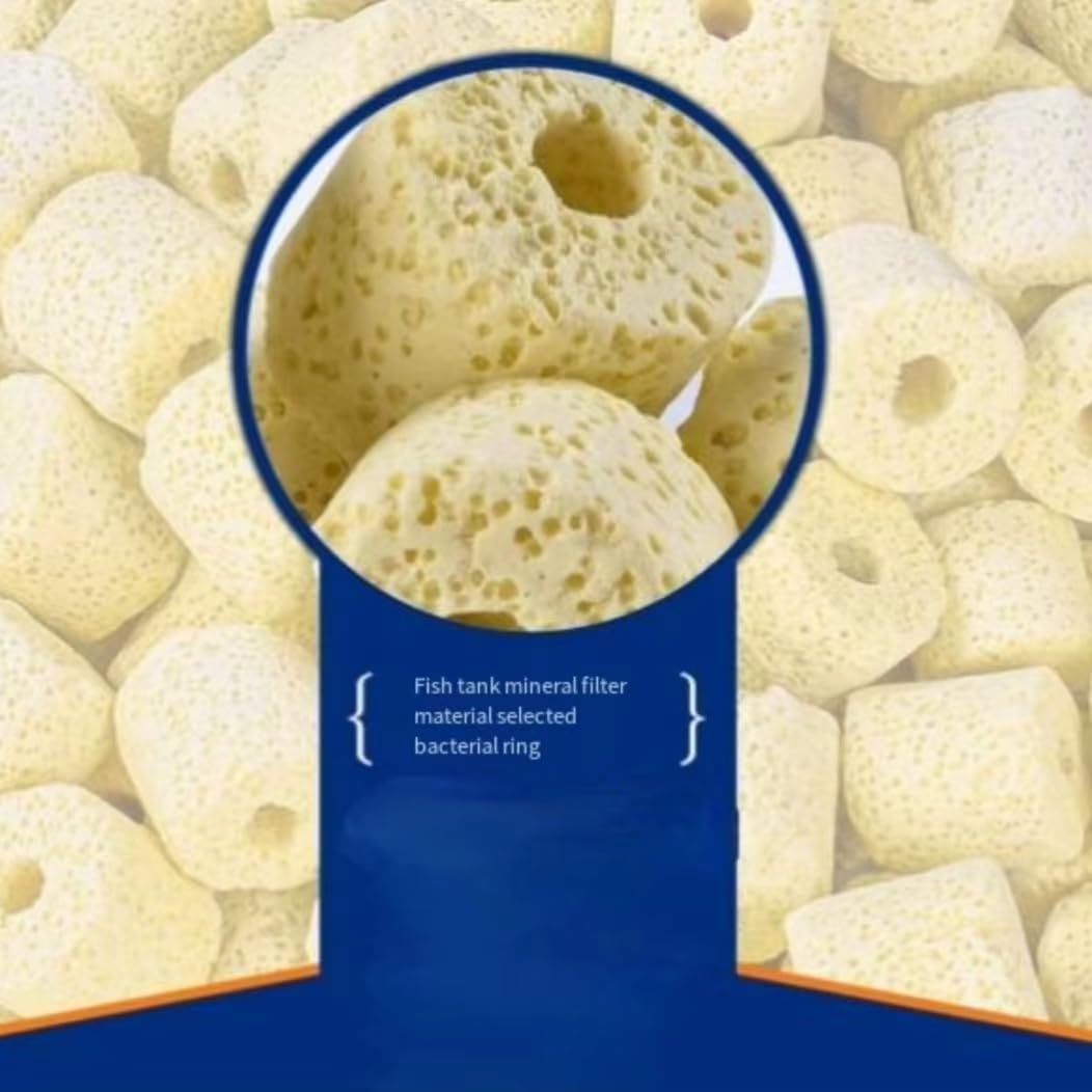 CIELONI 2500g bio filter media with ceramic rings for aquarium sump filters, promoting biological filtration and water clarity