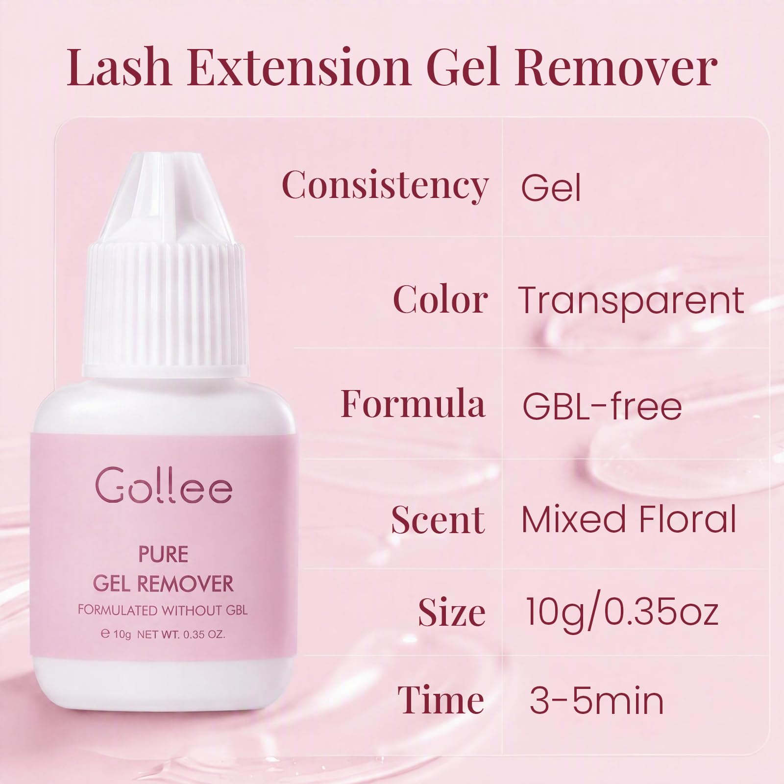 Eyelash Extension Remover, GBL-Free Lash Remover for Lash Extensions, Lash Gel Remover Lash Extension Glue Remover Dissolver for Eyelash Extension Glue | Gentle, Efficient Gel Safe for Sensitive Eyes