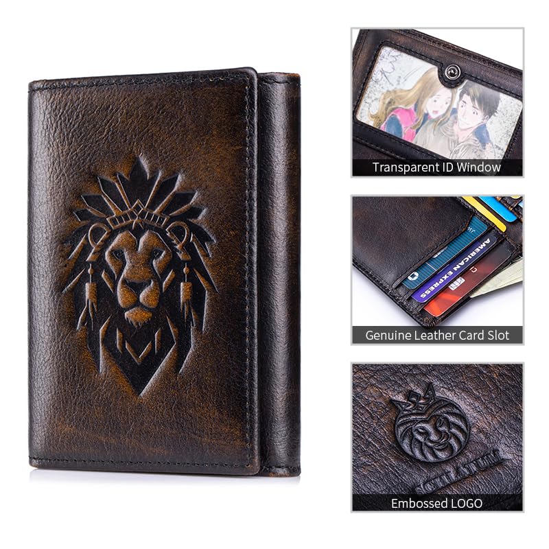SCHLATUM Trifold Wallet for Men – RFID Leather Snap Wallet
