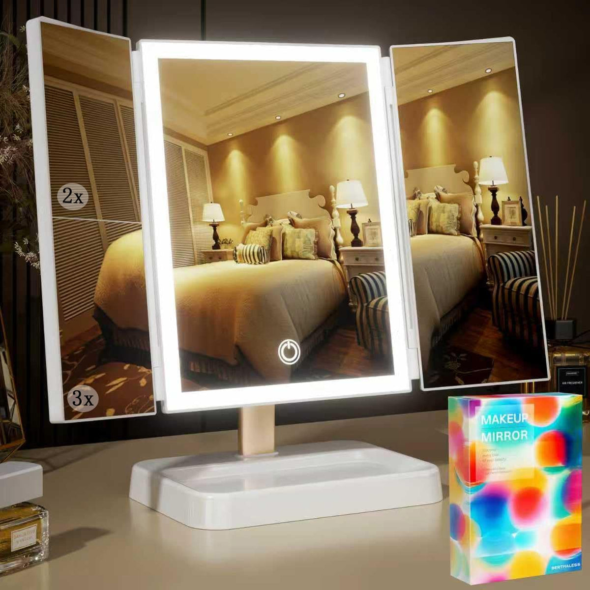 Makeup Mirror Vanity Mirror with Lights 1X 2X 3X - BERTHALESS Official Imagery - 2