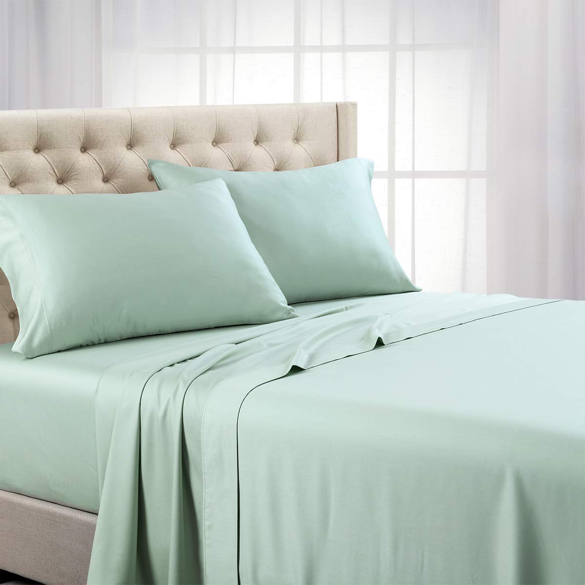 Royal Hotel Split King Tencel Lyocell Sheets Set, 600 Thread - Product Imagery