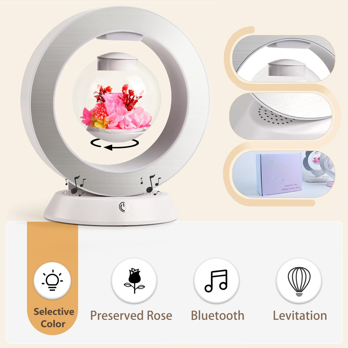 LoveLin Magnetic Levitation Table Lamp with Bluetooth - LoveLin Official Imagery - 4