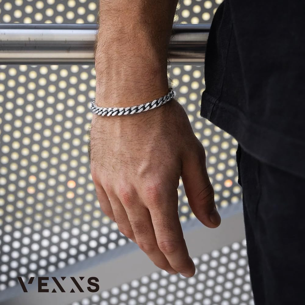 VEXXS Cuban Link Bracelet Flat Cut 18K Real Gold Filled - VEXXS Official Imagery - 4