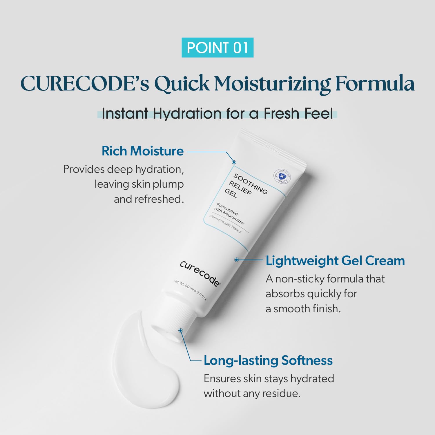 Soothing Relief Gel Moisturizer 80ml (2.71 Fl Oz) Korean - CURECODE