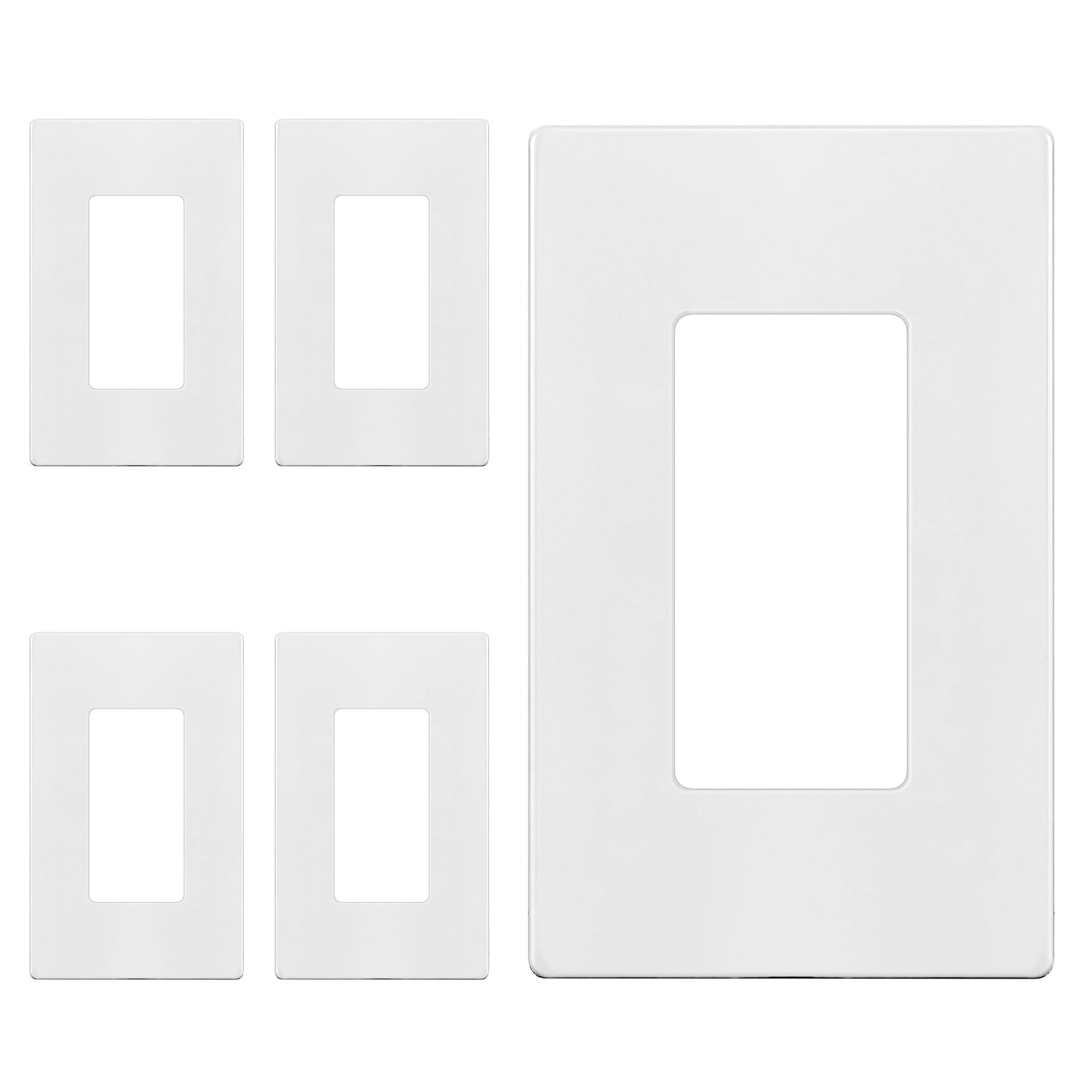 ENERLITES 2-Gang White Screwless Decorator Wall Plate Outlet Cove - ENERLITES Official Product View 9
