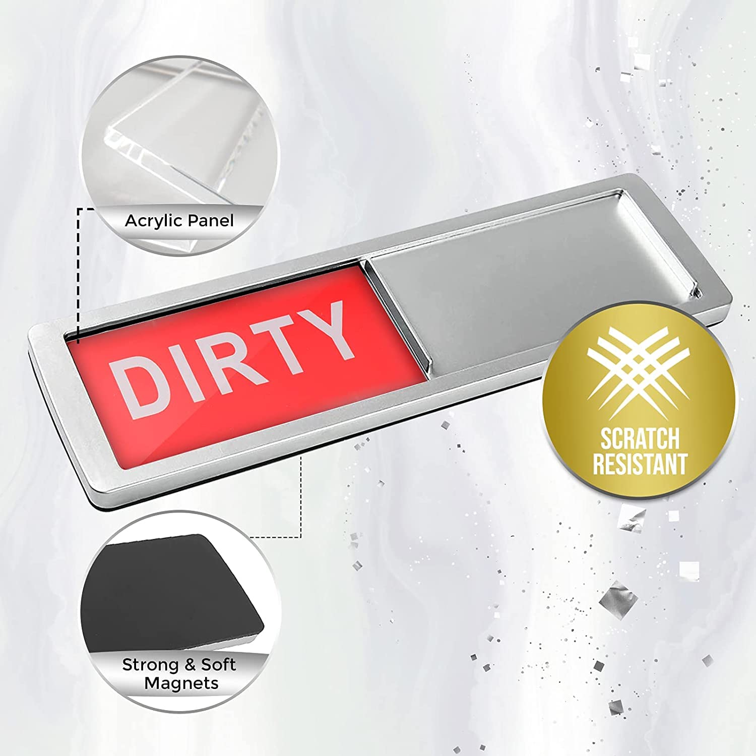 SETTER HOME Premium Clean Dirty Dishwasher Magnet, Dirty Clean Si by SETTER HOME - Angle View 4