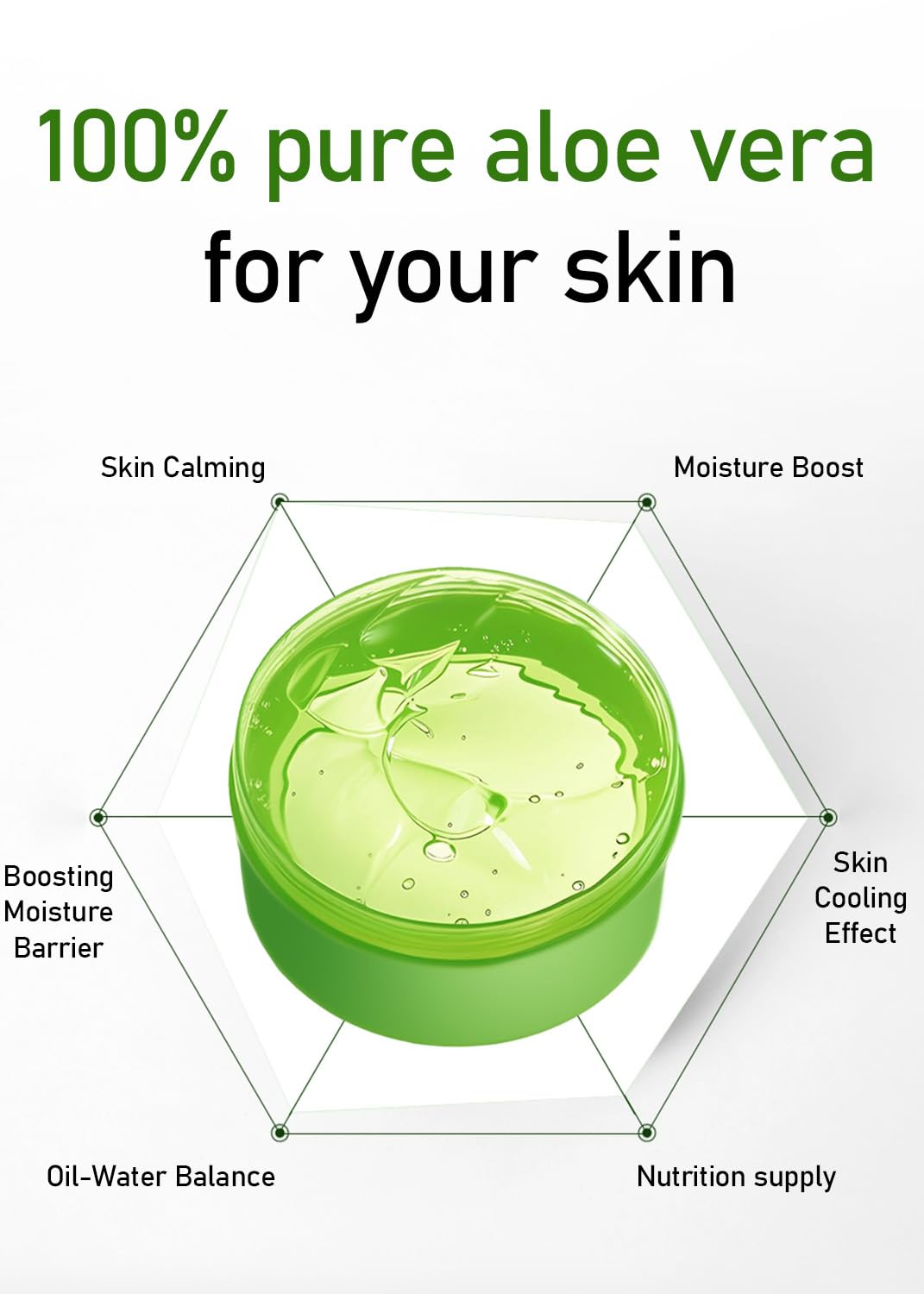 MIRACLAIR Pure Aloe Vera Gel Face, Skin & Hair 10.1 oz