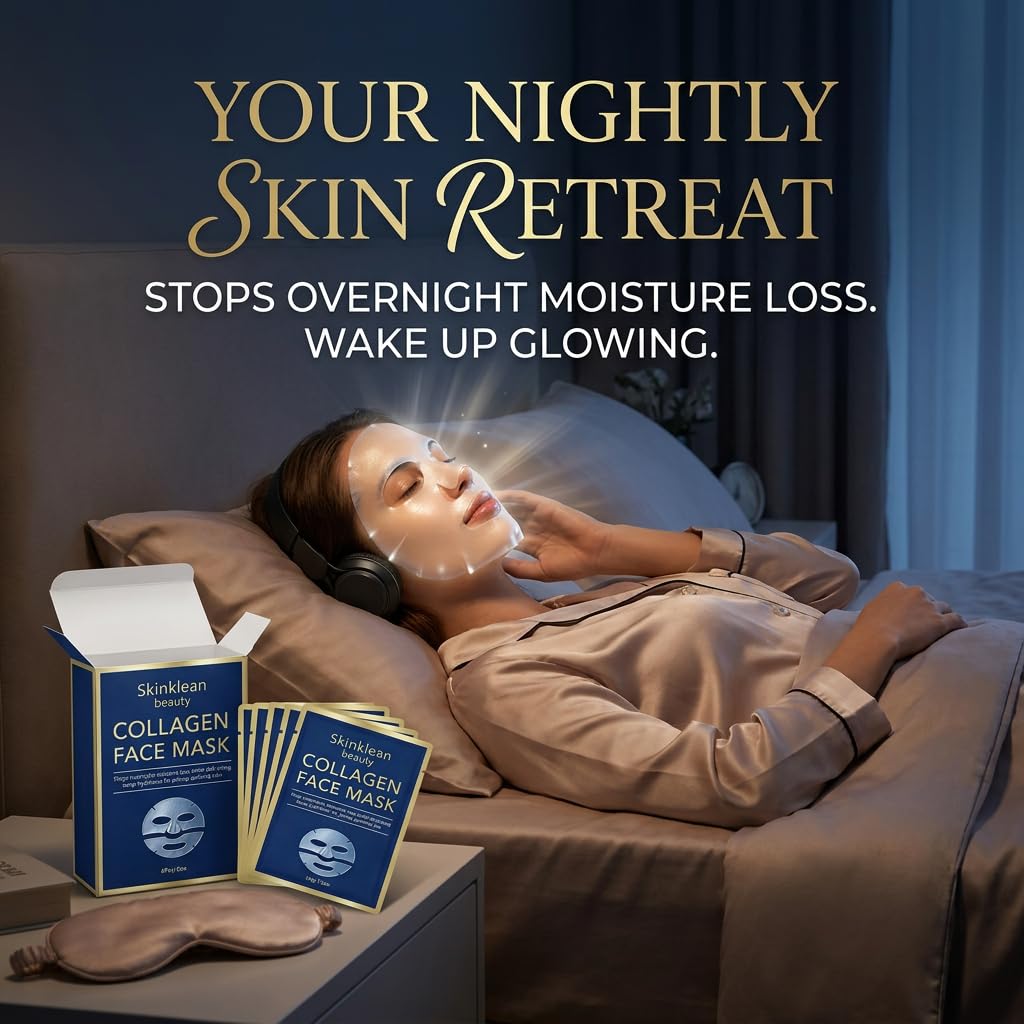 Collagen Face Mask Collagen Real Deep Hydrating Overnight - Skinklean Beauty Official Product Imagery - 4