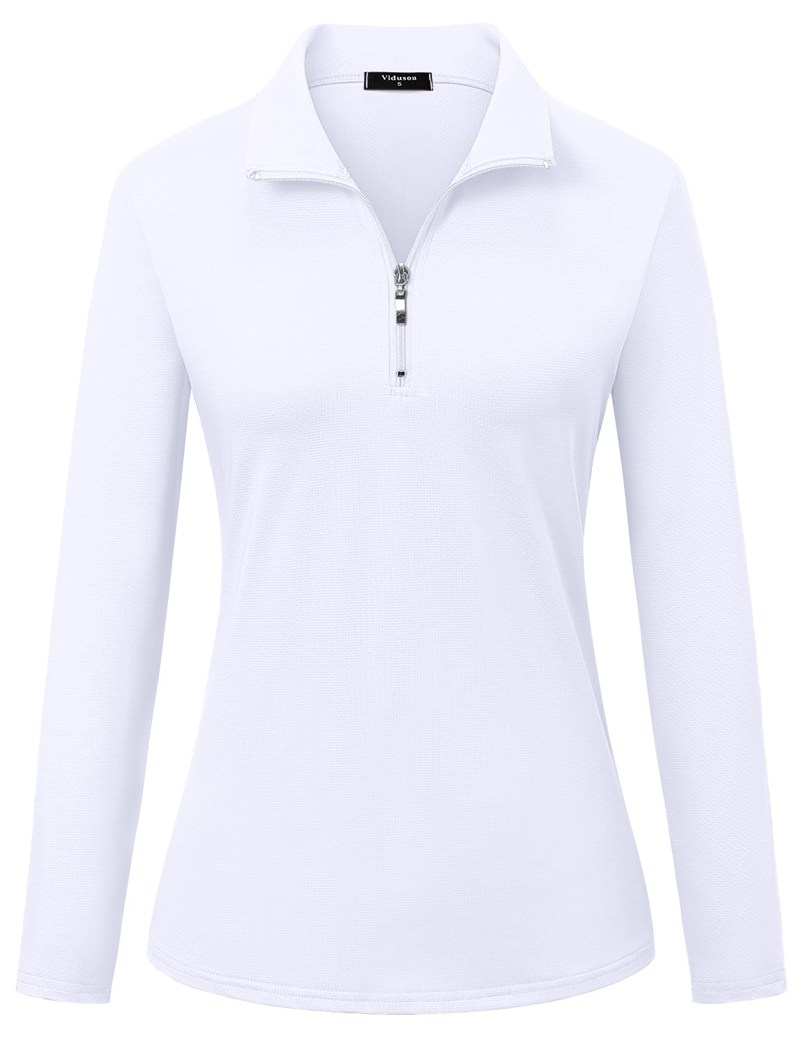 Womens Golf Shirts Long Sleeve Workout Tops Zip Up Tennis - Vidusou Official Imagery - 4