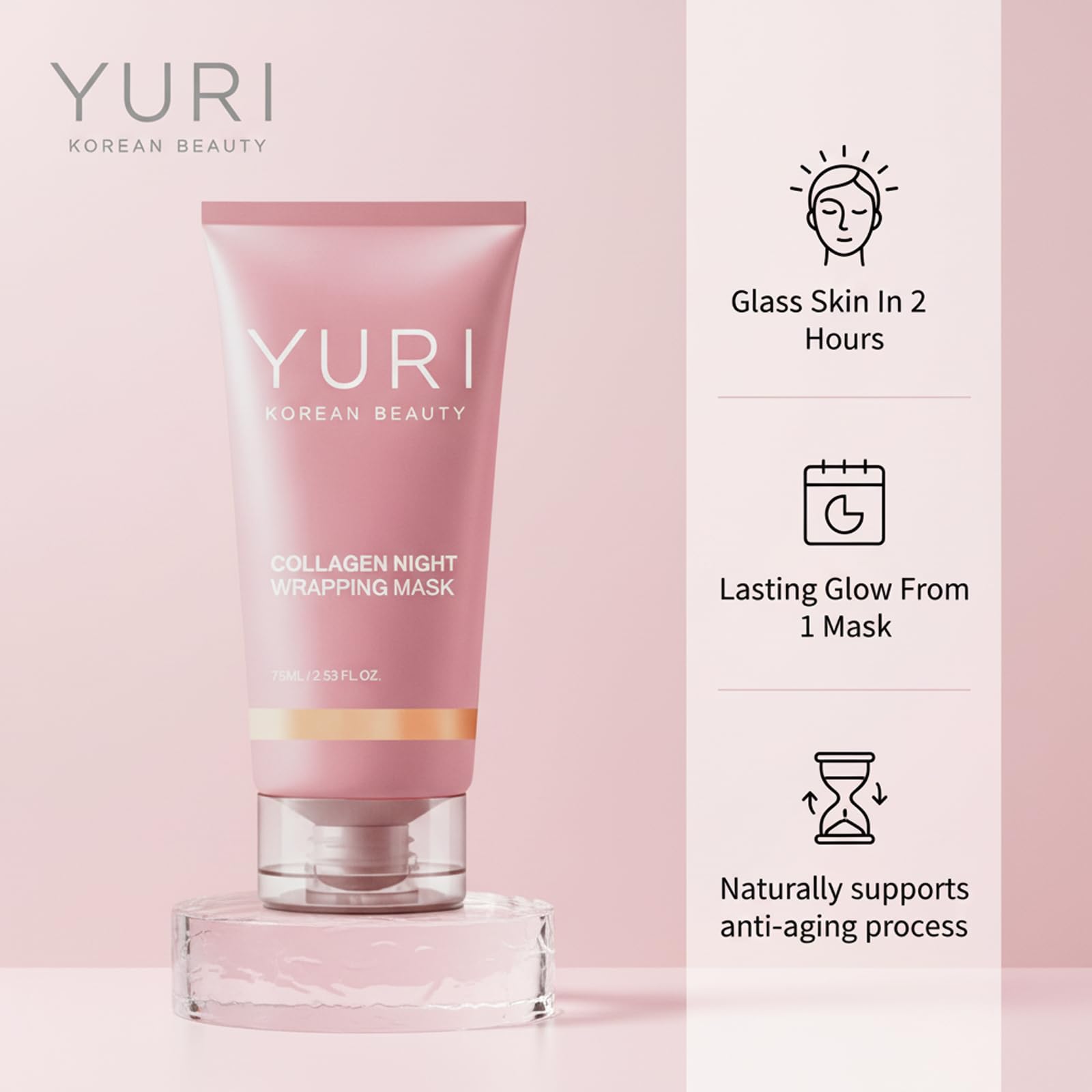 Collagen Night Wrapping Mask, Collagen Overnight Glass Skin Peel - YURI BEAUTY