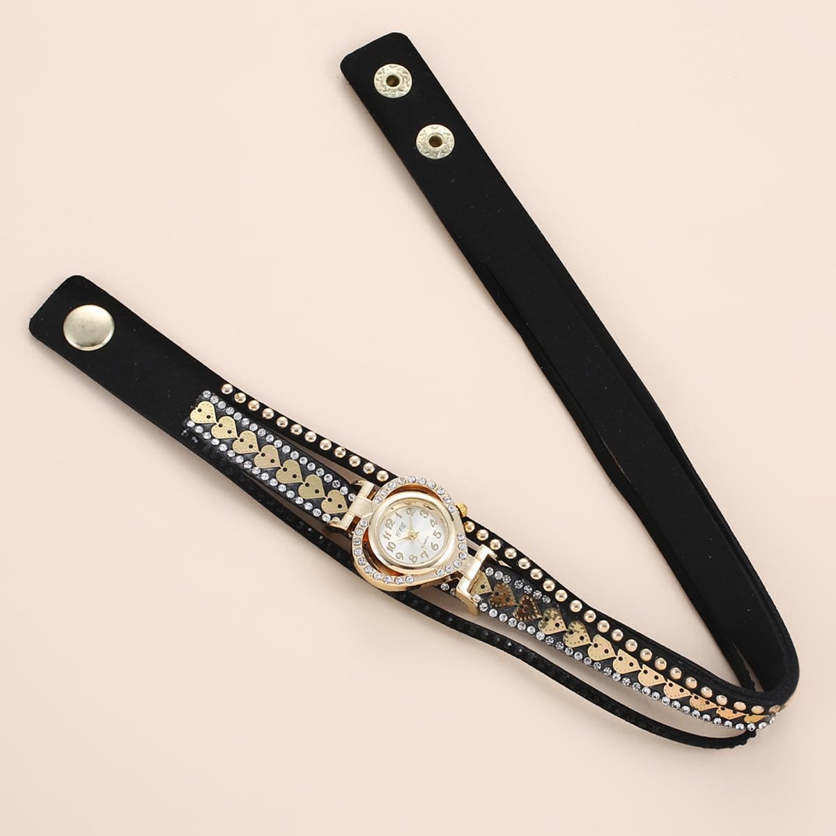 Women Fashion Watch Inlay Rhinestone Quartz Watches Heart - CdyBox Official Imagery - 4