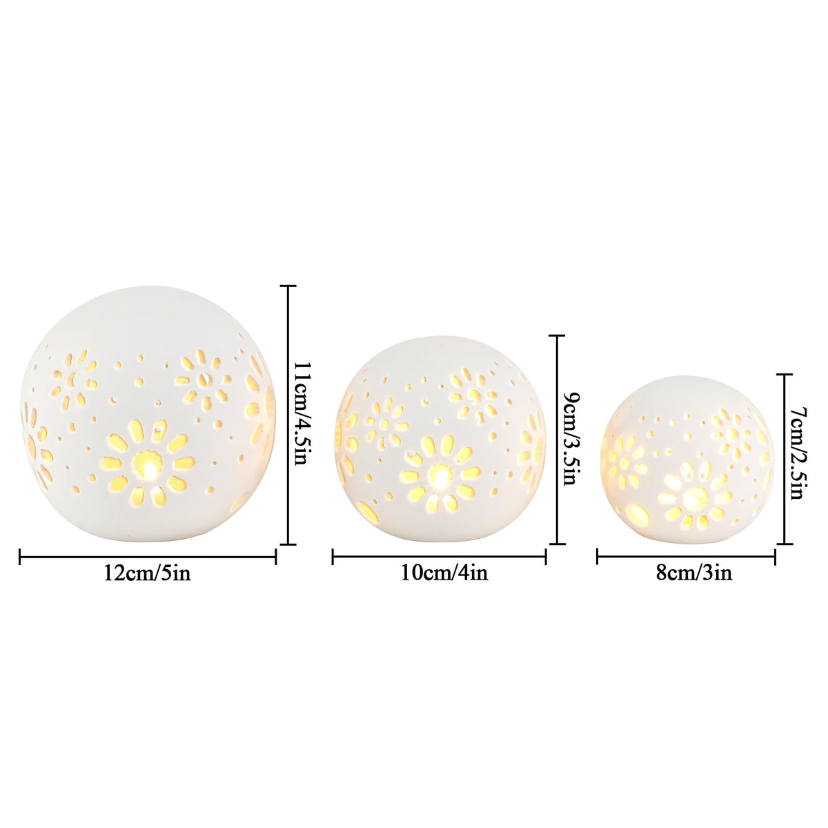 JHY DESIGN Set of 3 Ceramic Decorative Lamp 5 H Battery - JHY DESIGN Official Imagery - 3