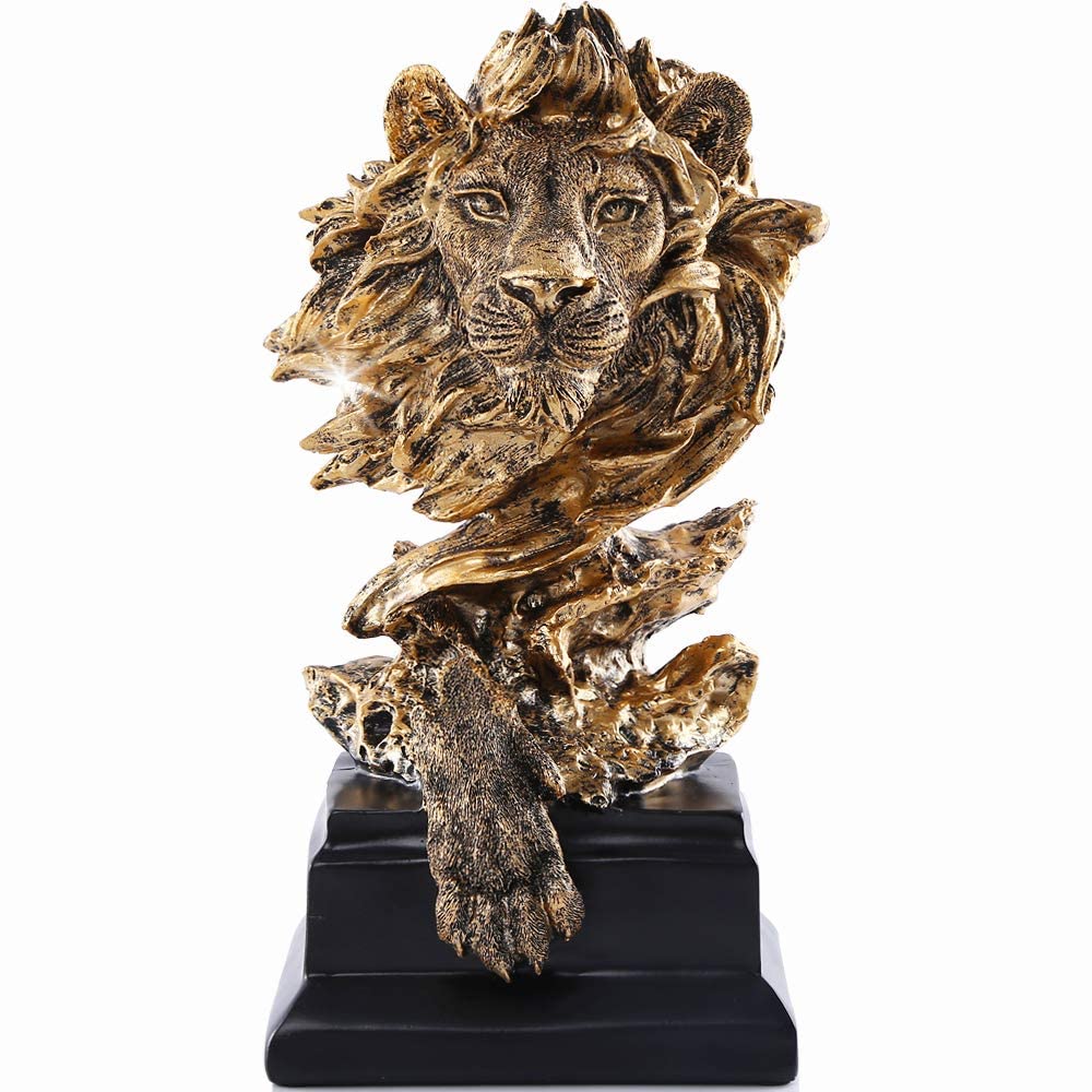 H W Sandstone Lion Statue The King of Beast Collectible - H&W Official Imagery - 1